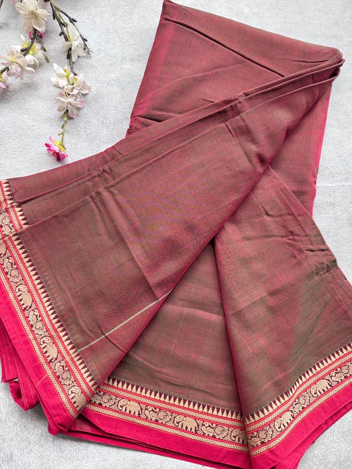 Red Narayanpet Cotton Saree 109