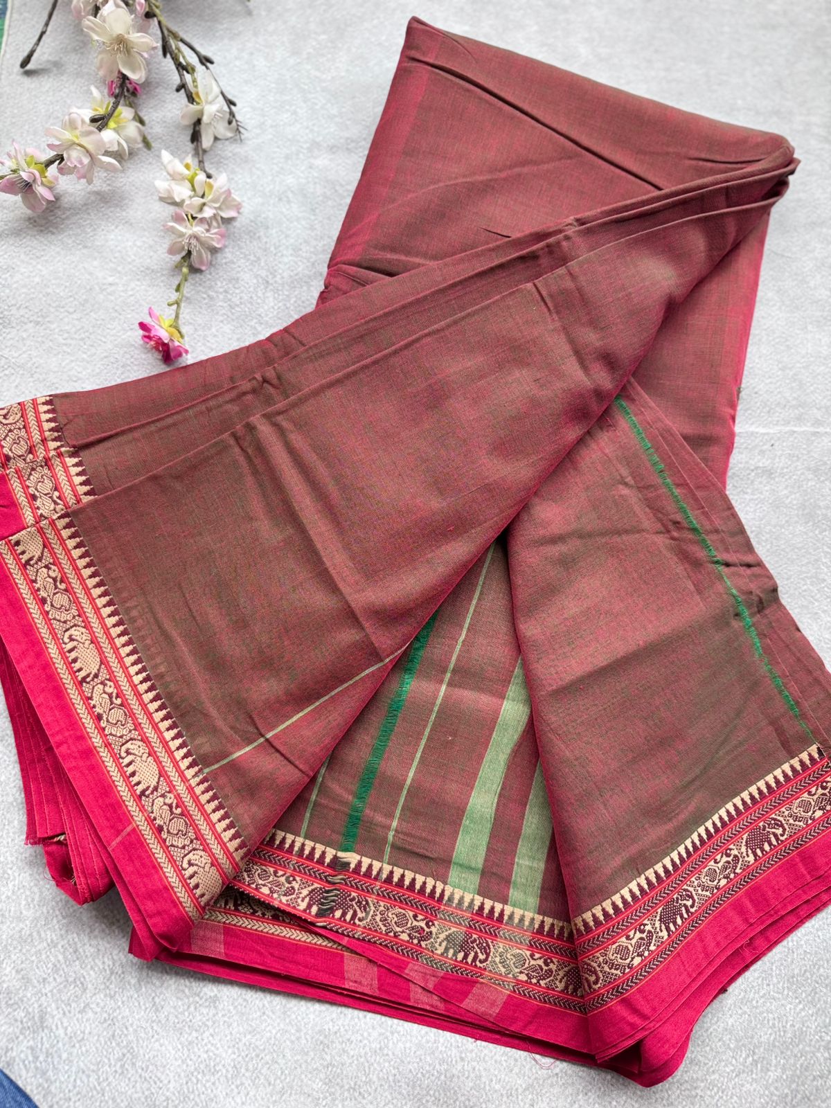 Red Narayanpet Cotton Saree 109