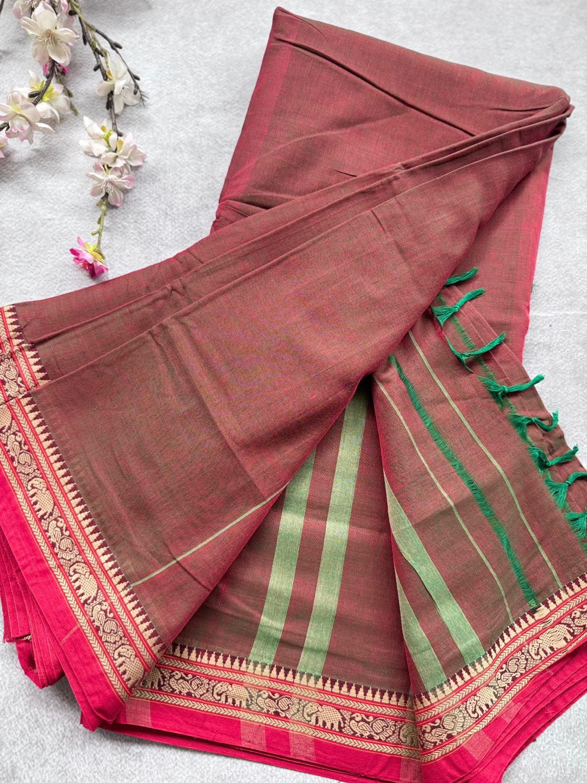 Red Narayanpet Cotton Saree 109