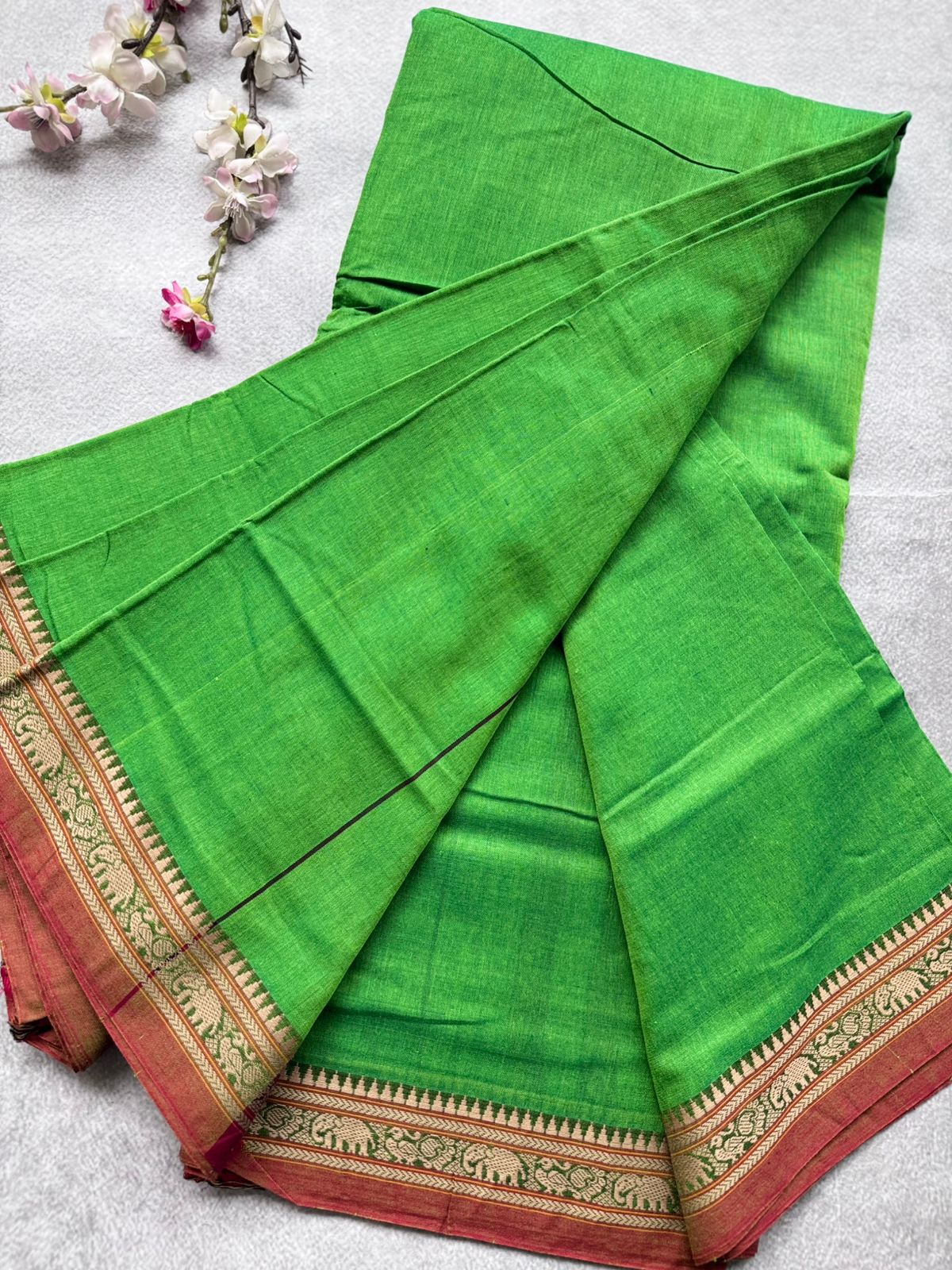 Green Narayanpet Cotton Saree 109