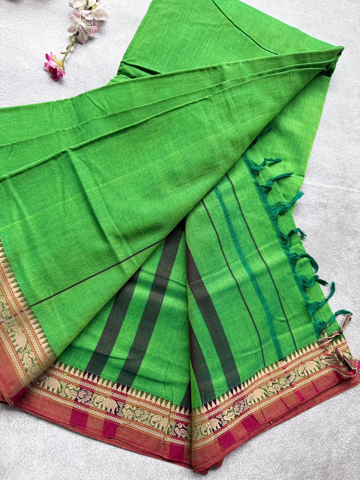 Green Narayanpet Cotton Saree 109