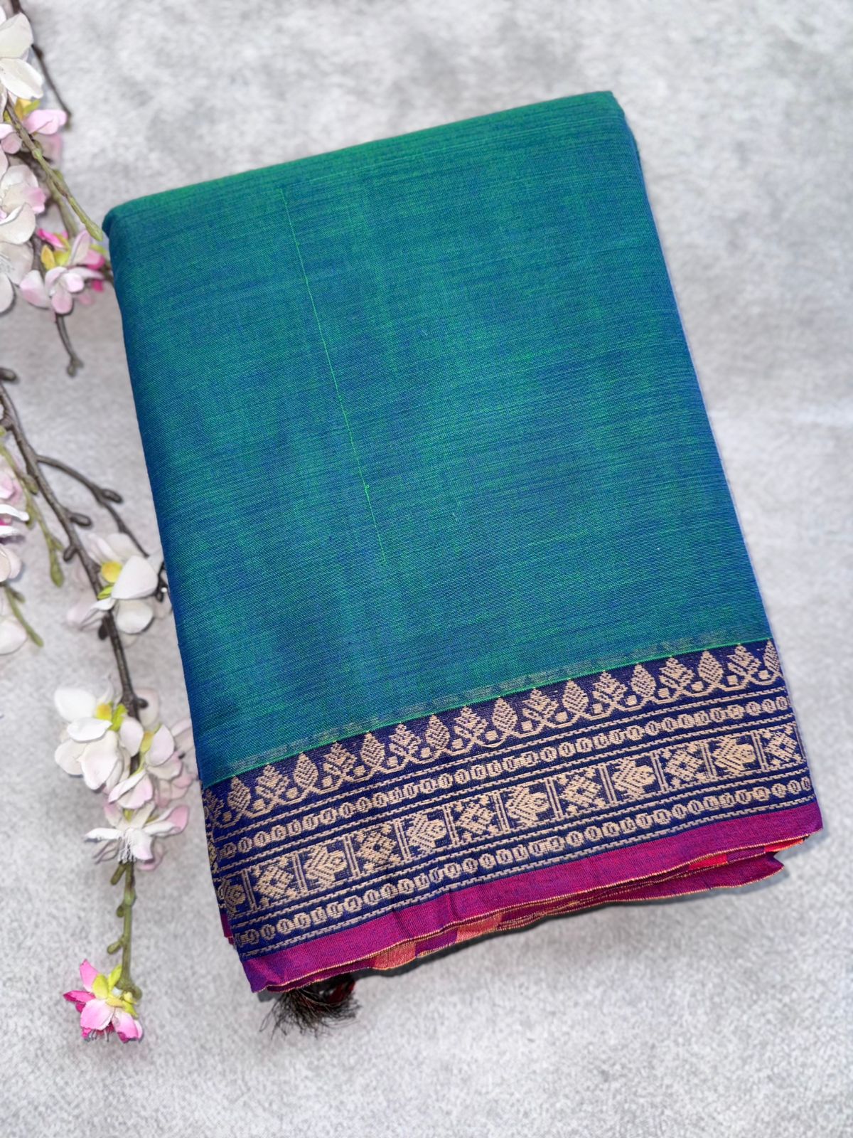 Peacock Blue Narayanpet Cotton Saree 109