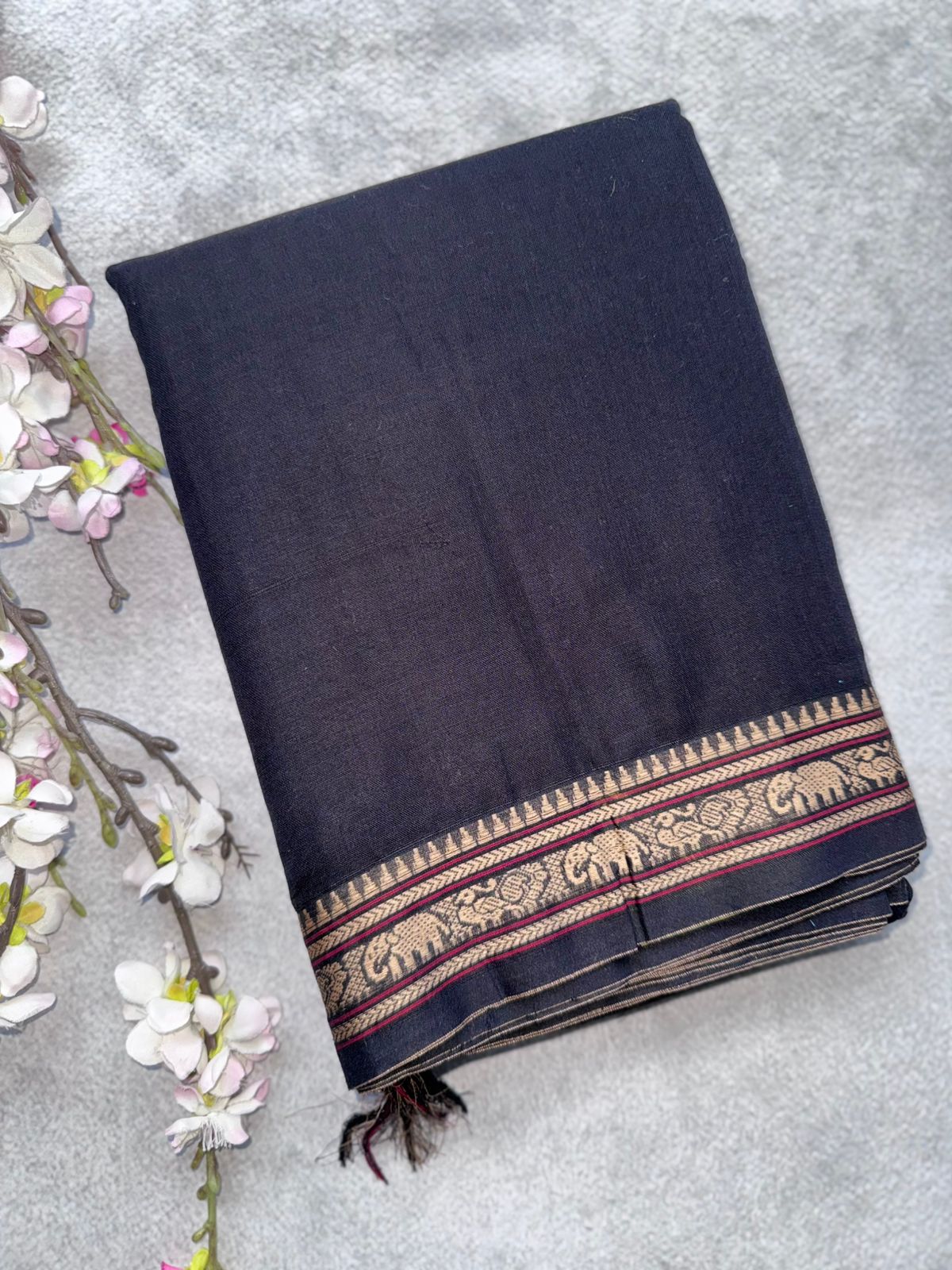 Black Narayanpet Cotton Saree 109