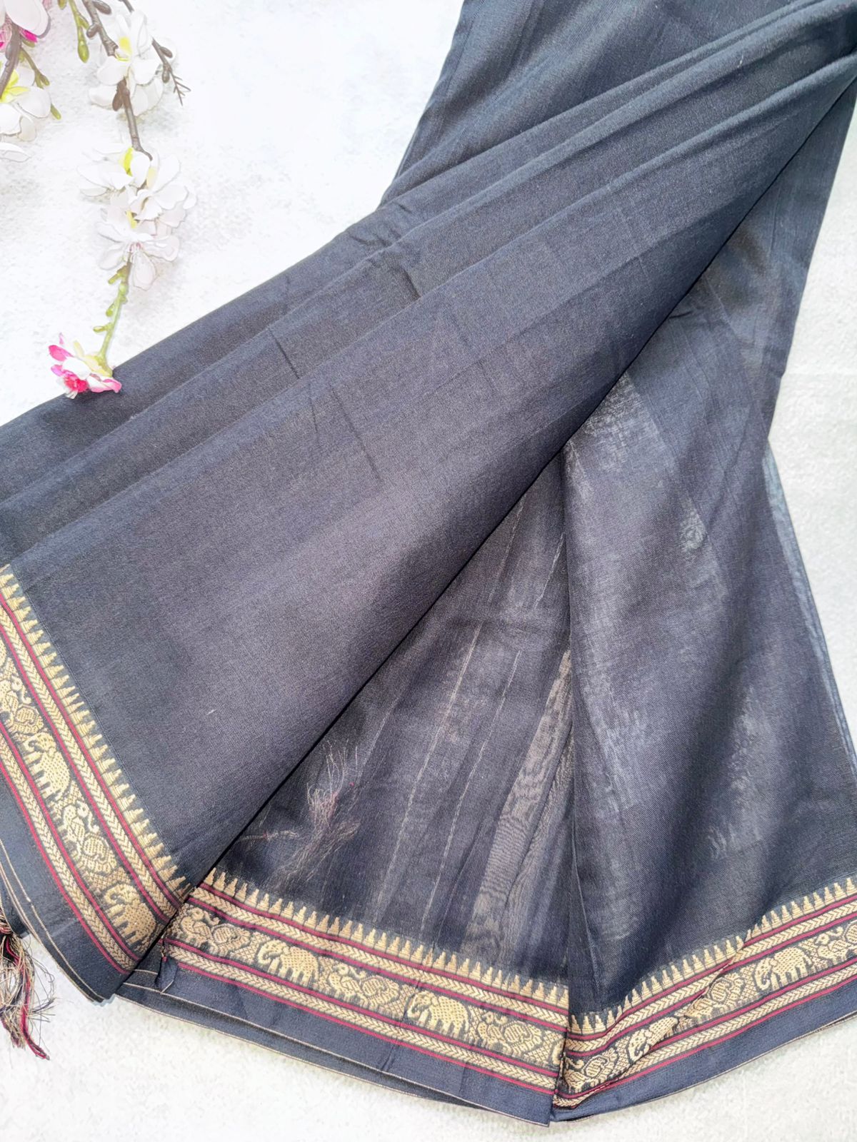 Black Narayanpet Cotton Saree 109