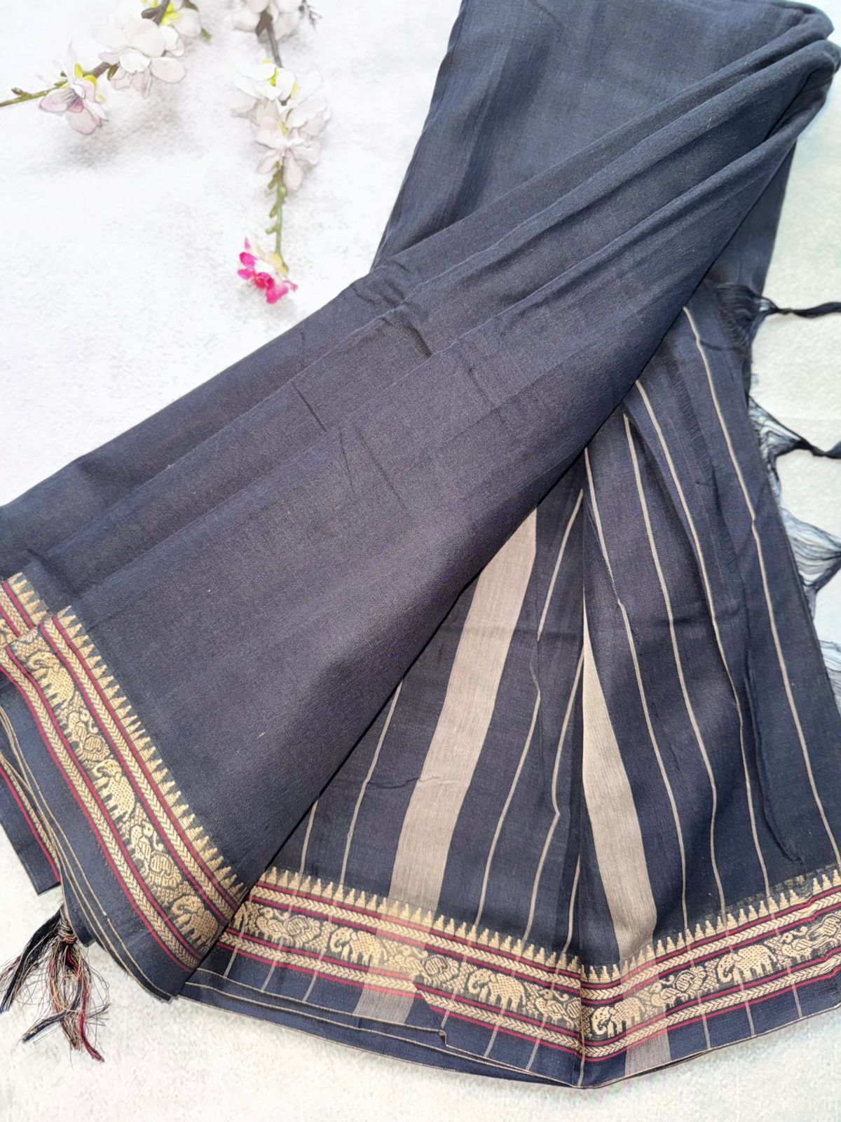 Black Narayanpet Cotton Saree 109
