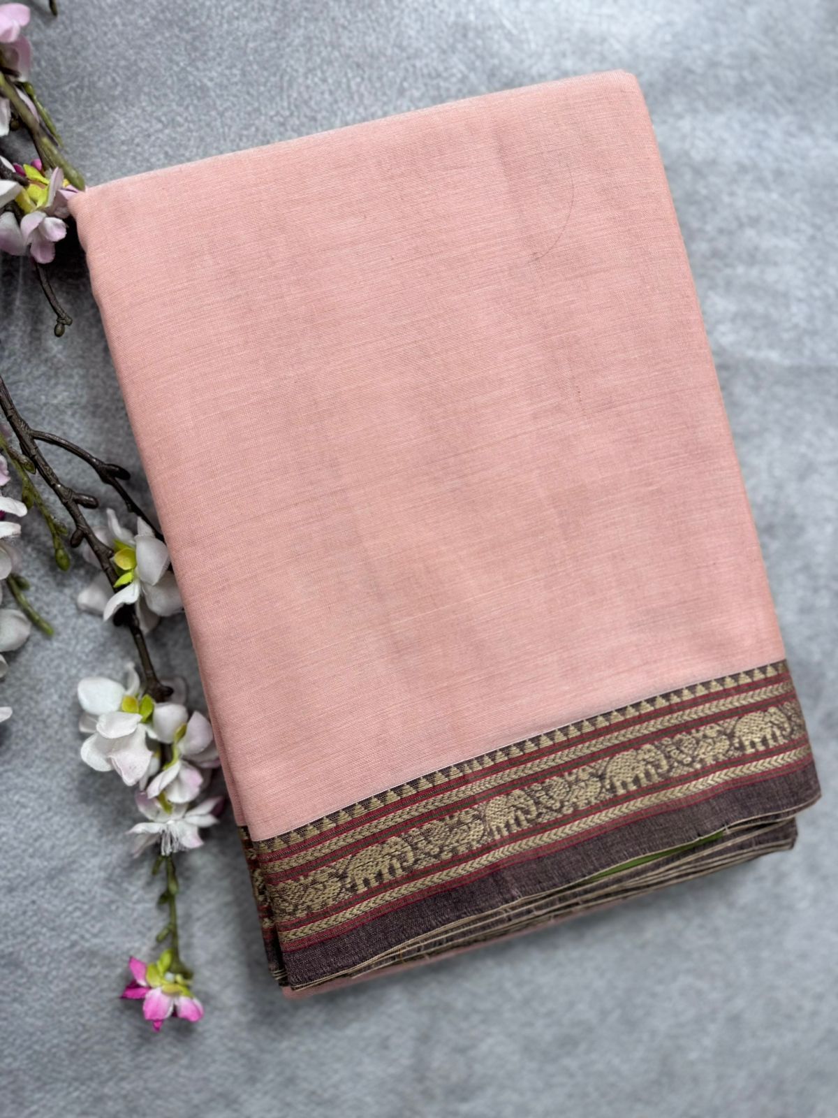 Peach Narayanpet Cotton Saree 109