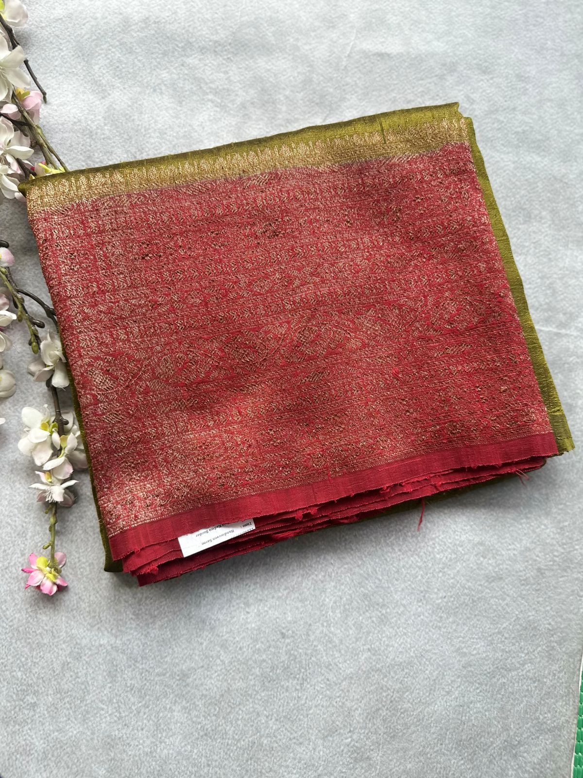 Mehandi Green Pure Raw Silk Saree 109