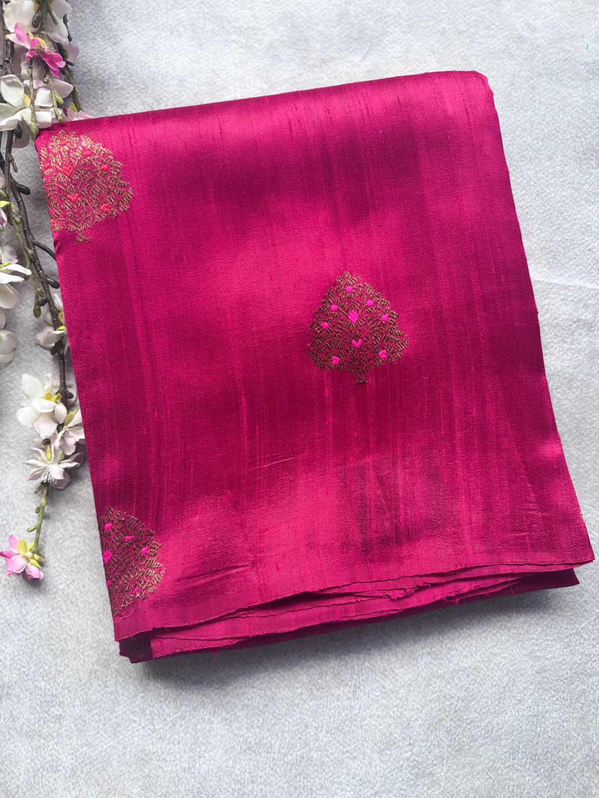Pink Pure Raw Silk Saree 109