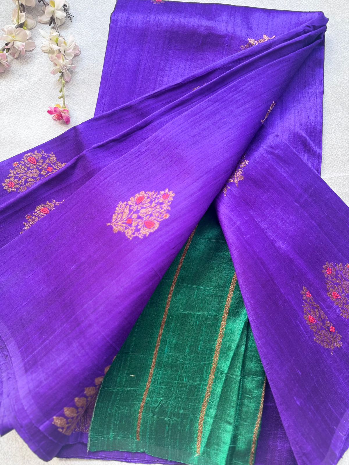 Royal Blue Pure Raw Silk Saree 109