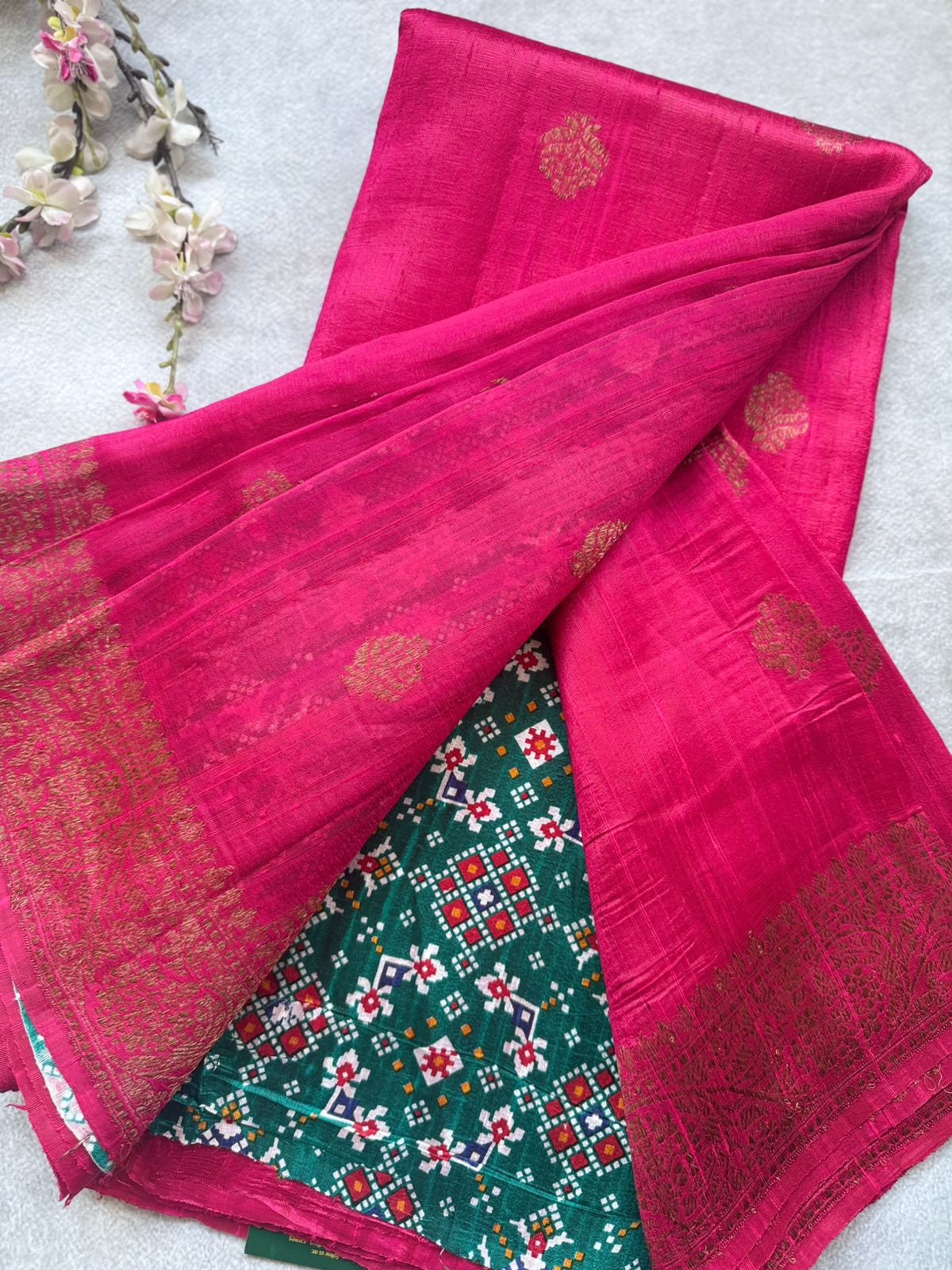 Pink Pure Raw Silk Saree 109