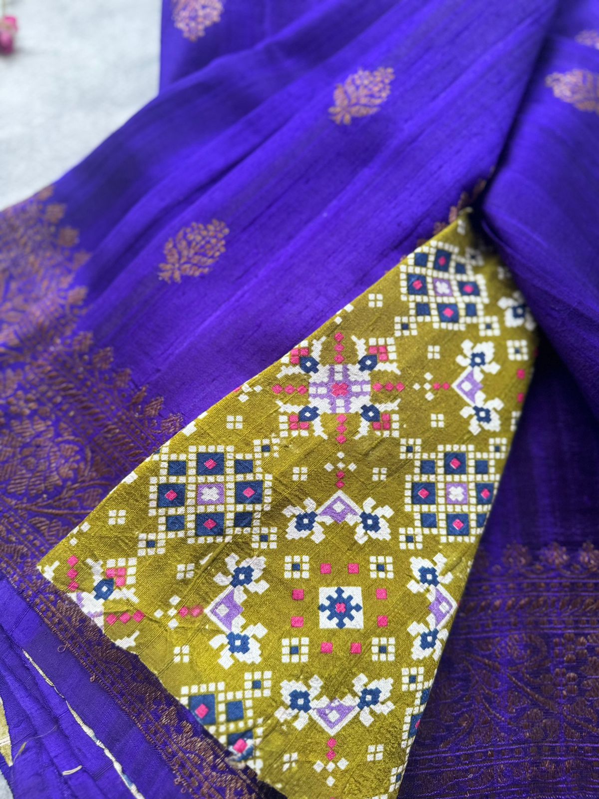 Royal Blue Pure Raw Silk Saree 109