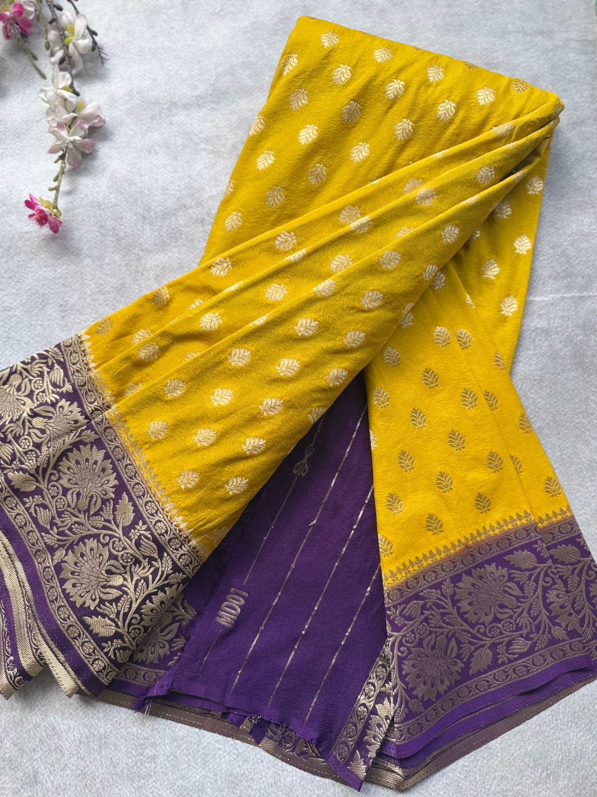 Mustard Yellow Georgette Saree 109