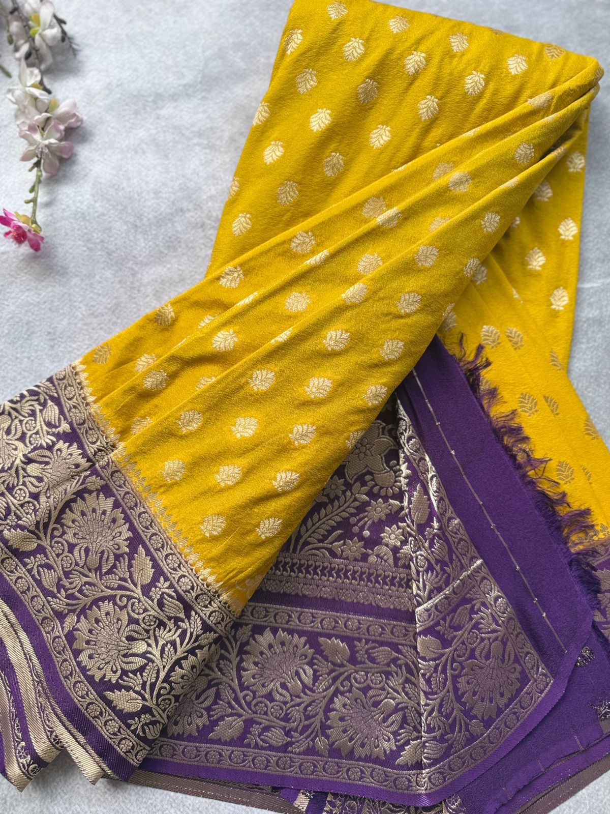 Mustard Yellow Georgette Saree 109