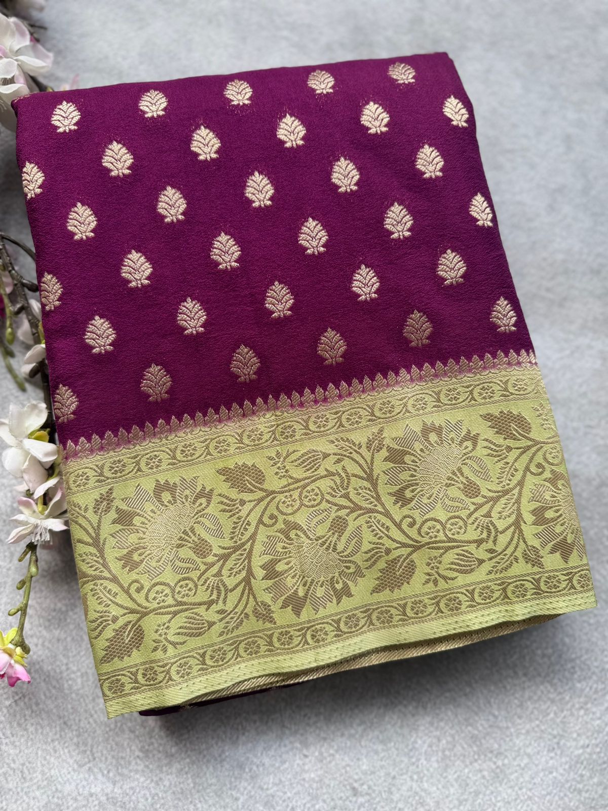Wine Georgette Saree 109