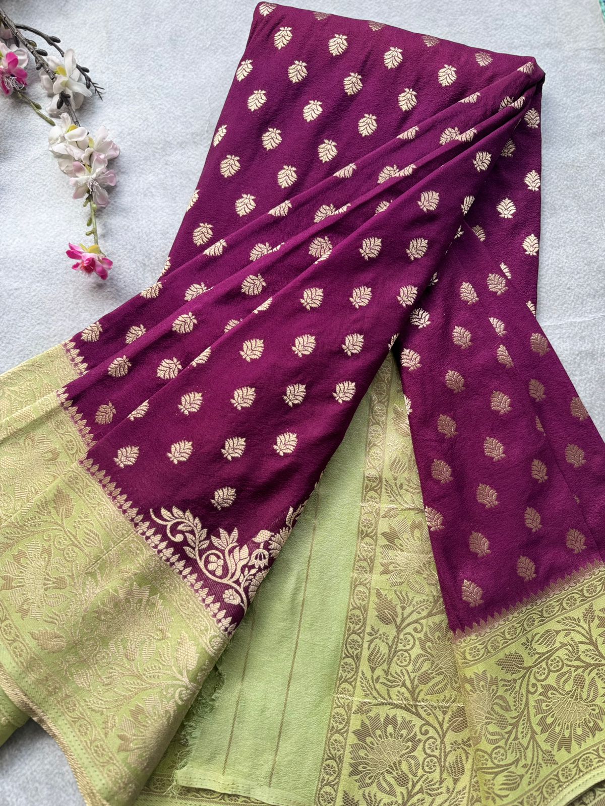 Wine Georgette Saree 109