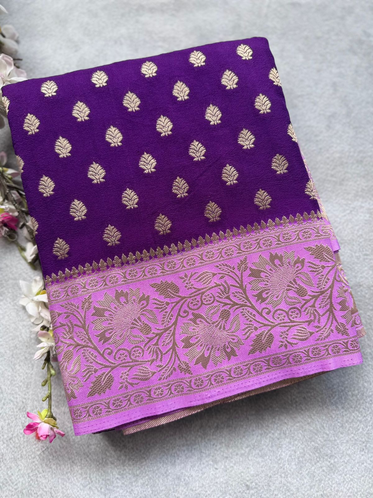 Purple Georgette Saree 109