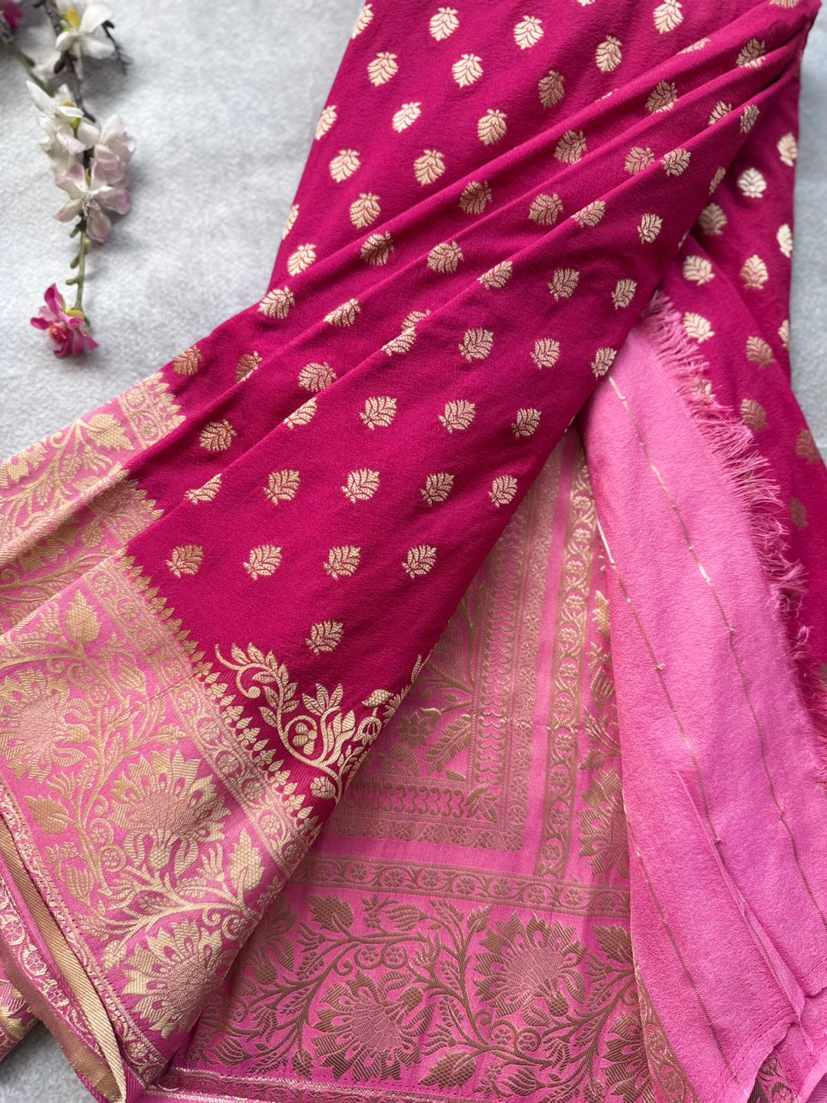 Magenta Georgette Saree 109