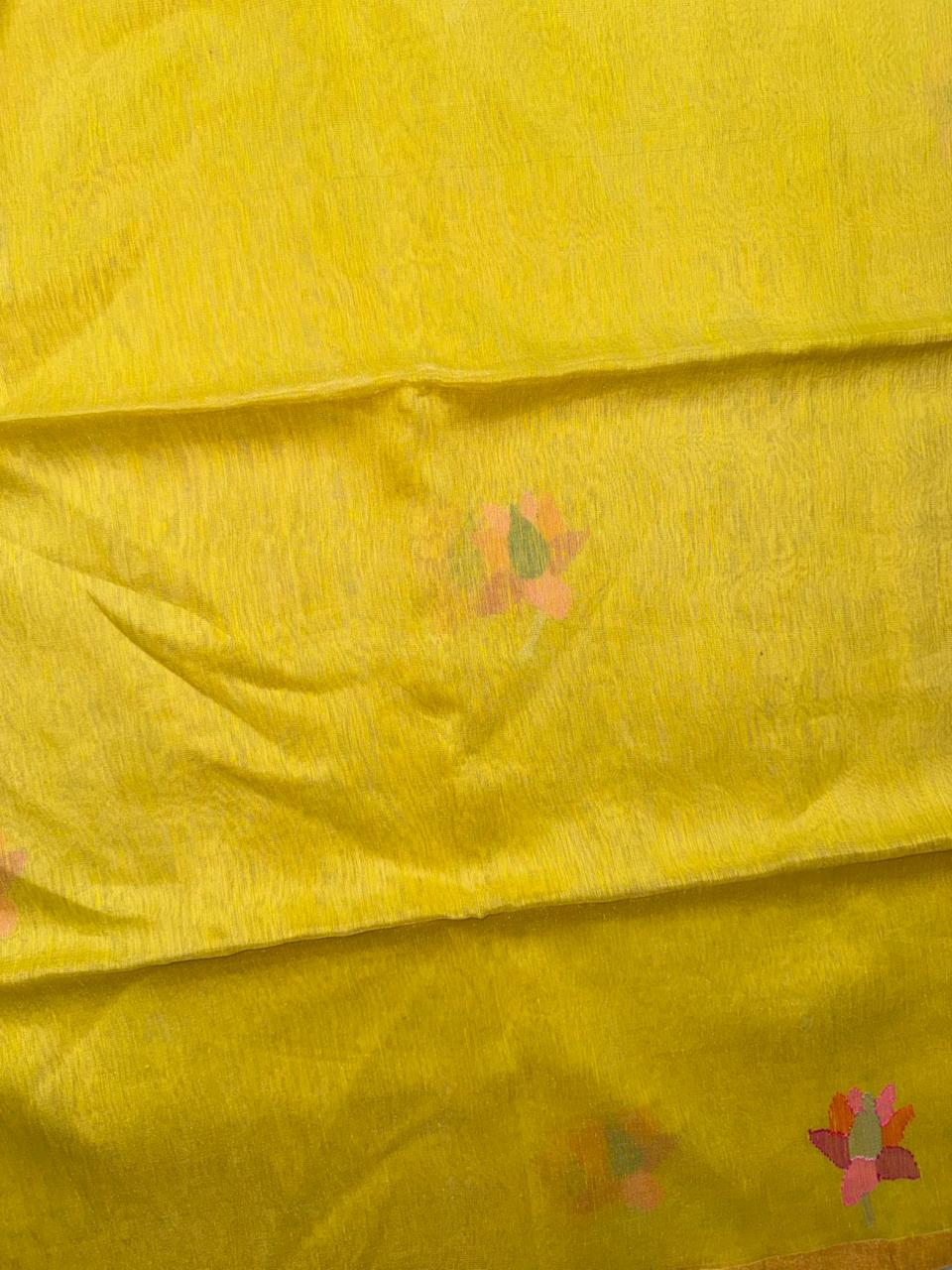 Yellow Pure Jamdani Saree (Swara)