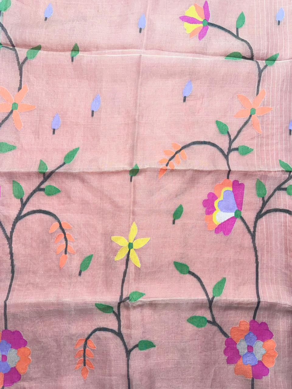 Pink Pure Jamdani Saree (Swara)