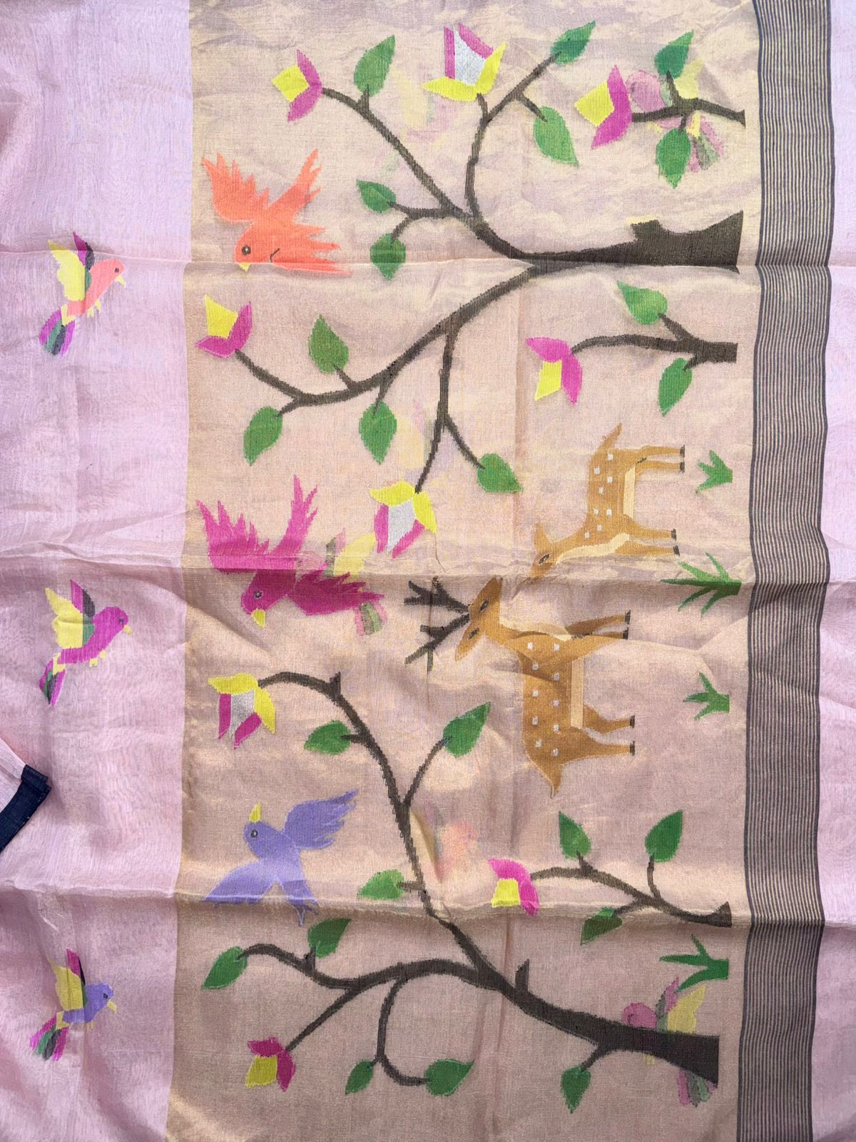 Pink Pure Jamdani Saree (Swara)