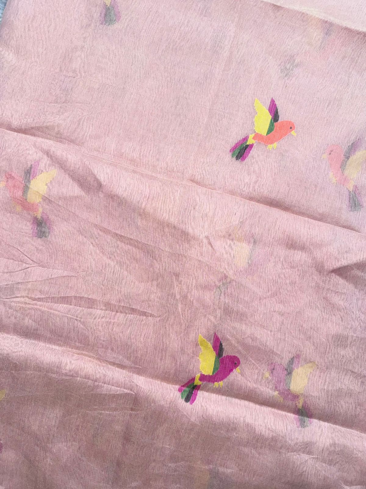 Pink Pure Jamdani Saree (Swara)