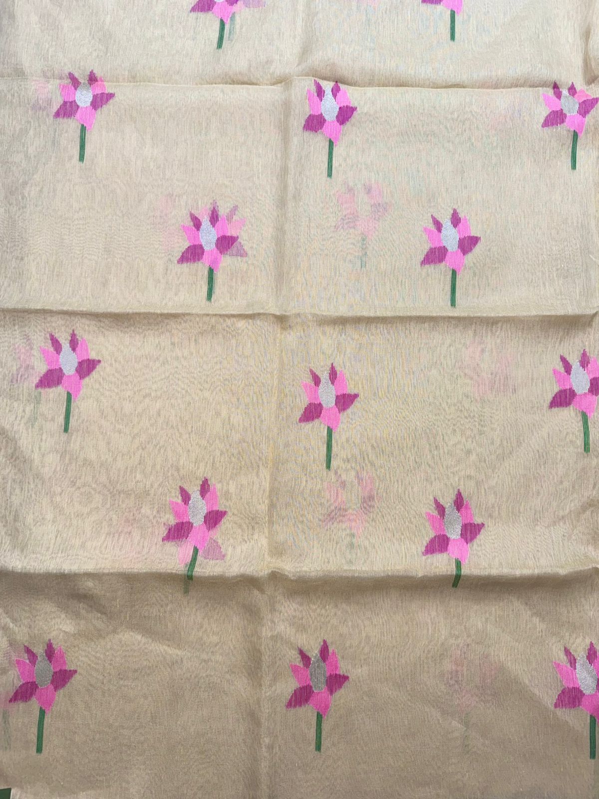 Cream Pure Jamdani Saree (Swara)