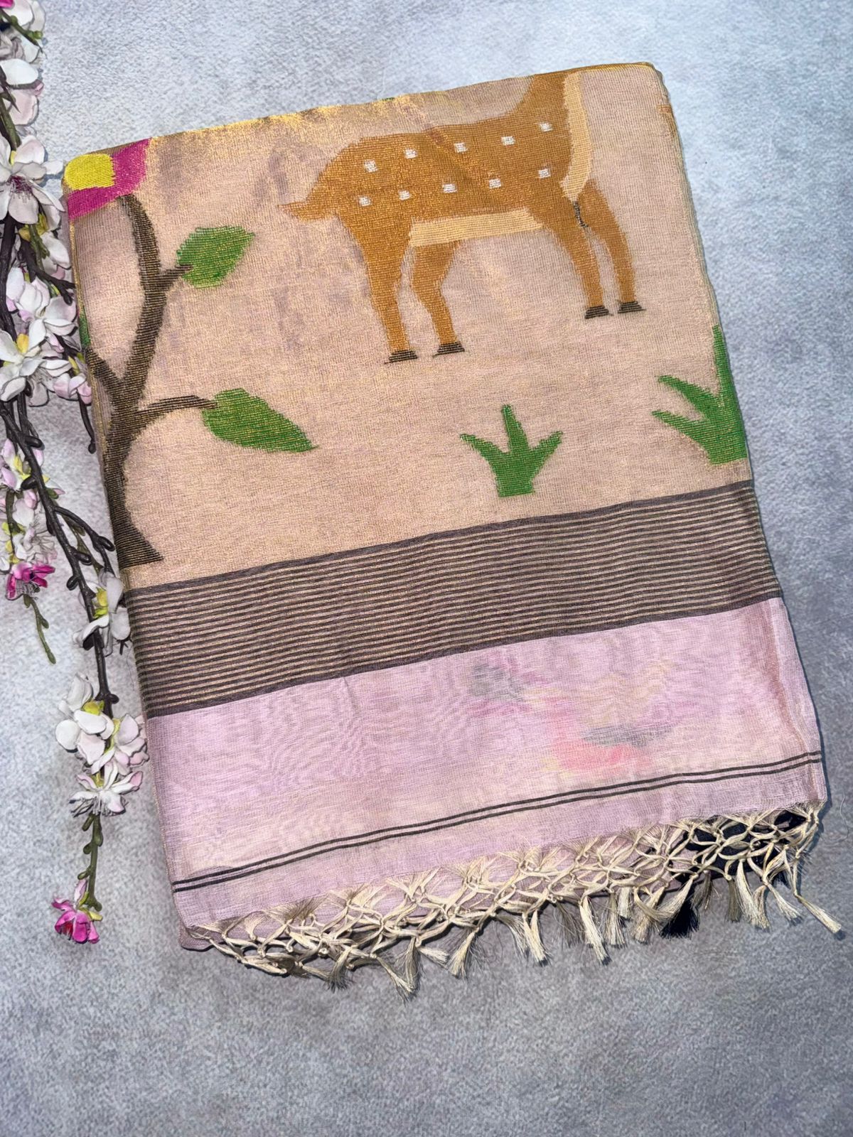 Pink Pure Jamdani Saree (Swara)