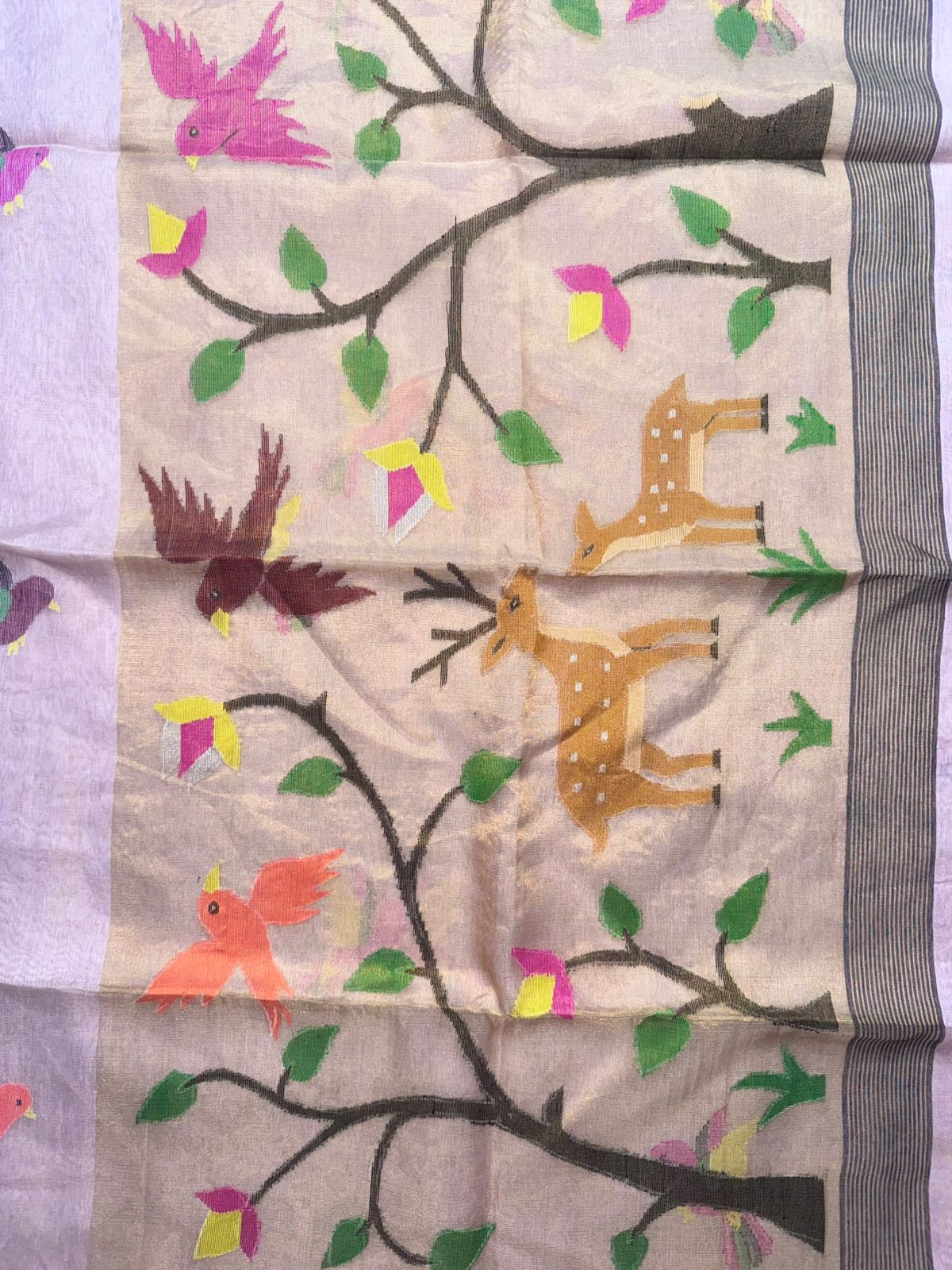 Pink Pure Jamdani Saree (Swara)