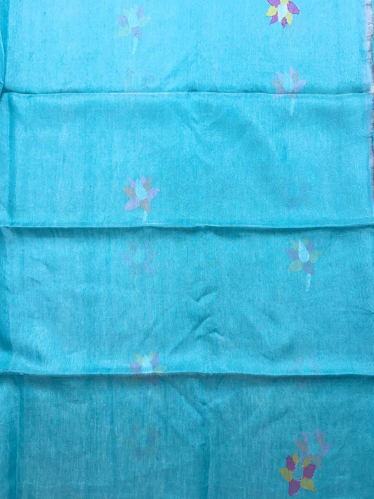 Pastel Blue Pure Jamdani Saree (Swara)