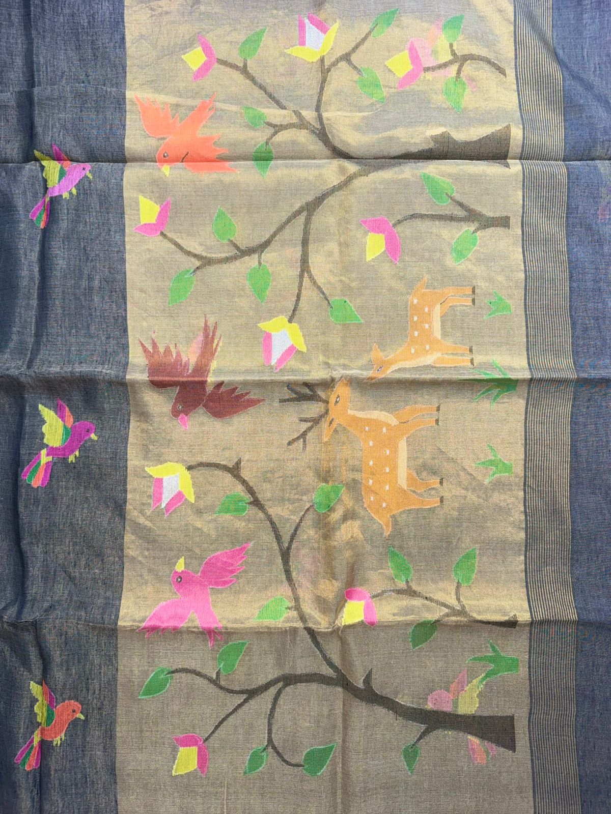 Grey Pure Jamdani Saree (Swara)