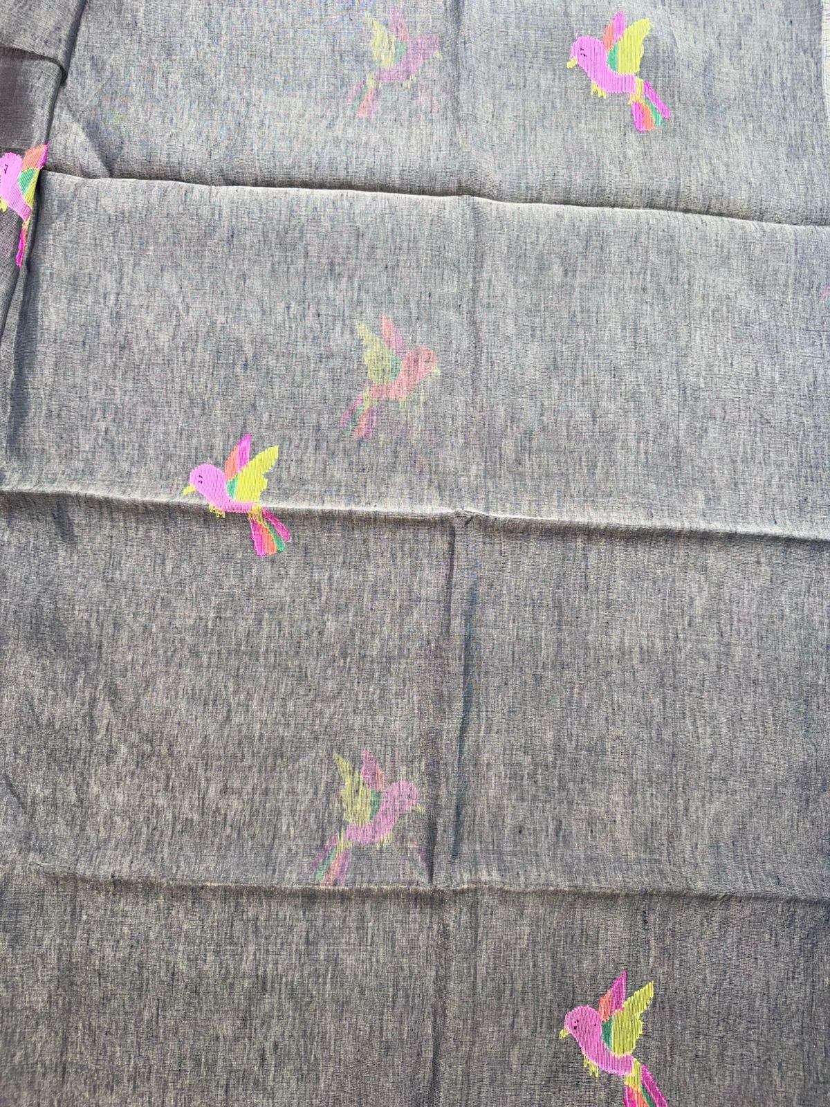 Grey Pure Jamdani Saree (Swara)