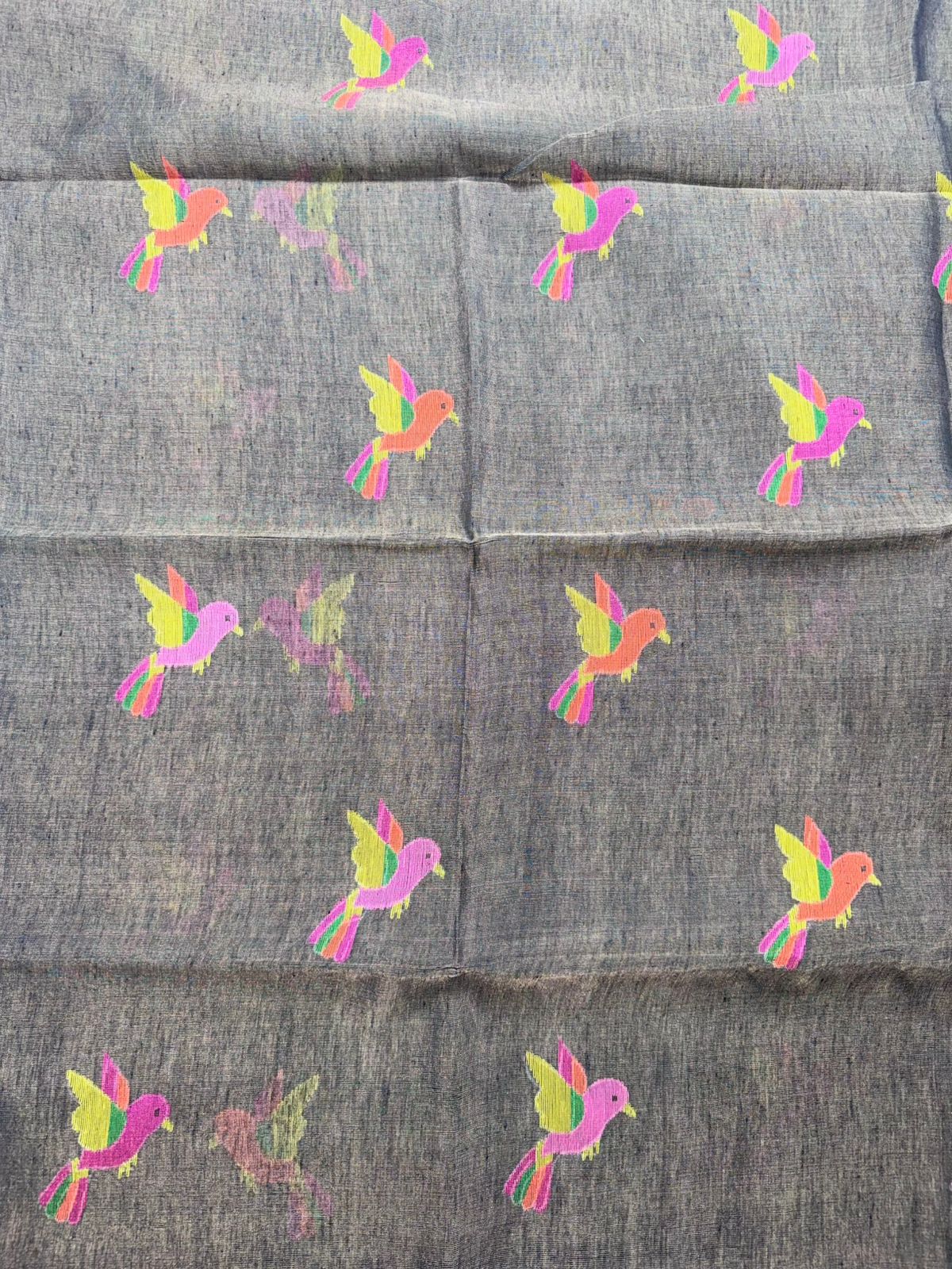 Grey Pure Jamdani Saree (Swara)