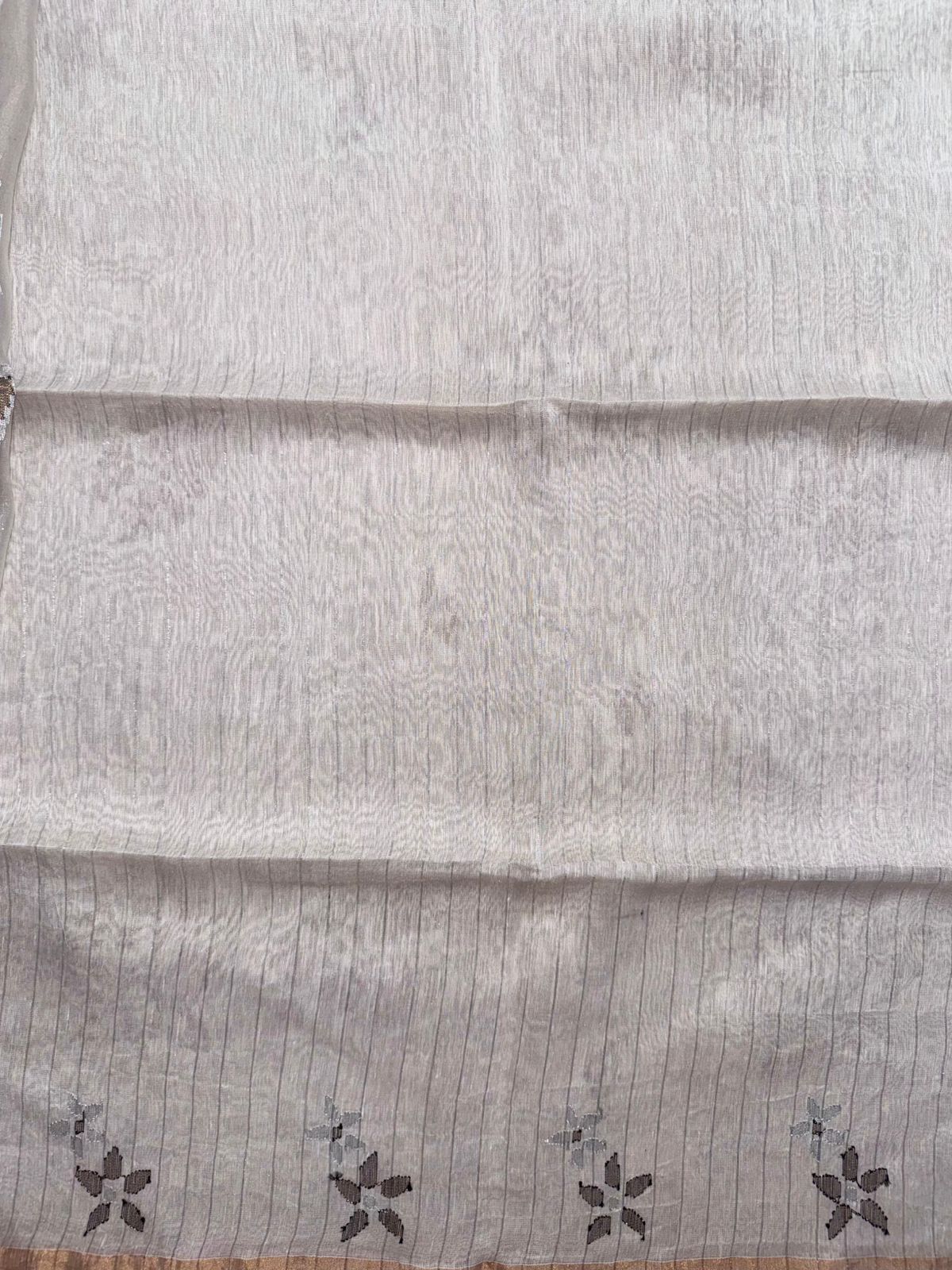 Cream Pure Jamdani Saree (Swara)