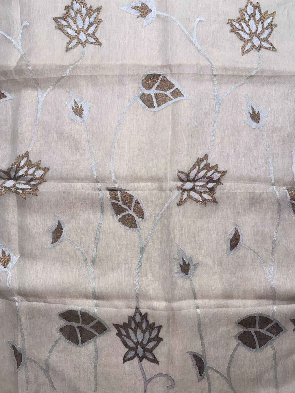 Cream Pure Jamdani Saree (Swara)