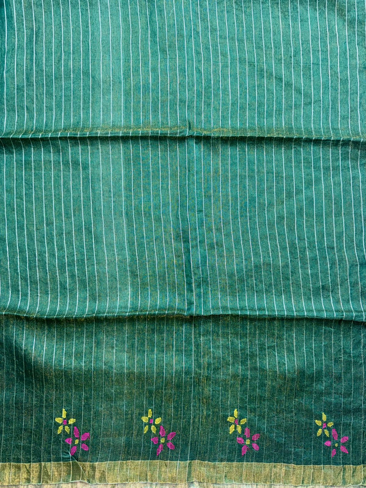 Bottle Green Pure Jamdani Saree (Swara)