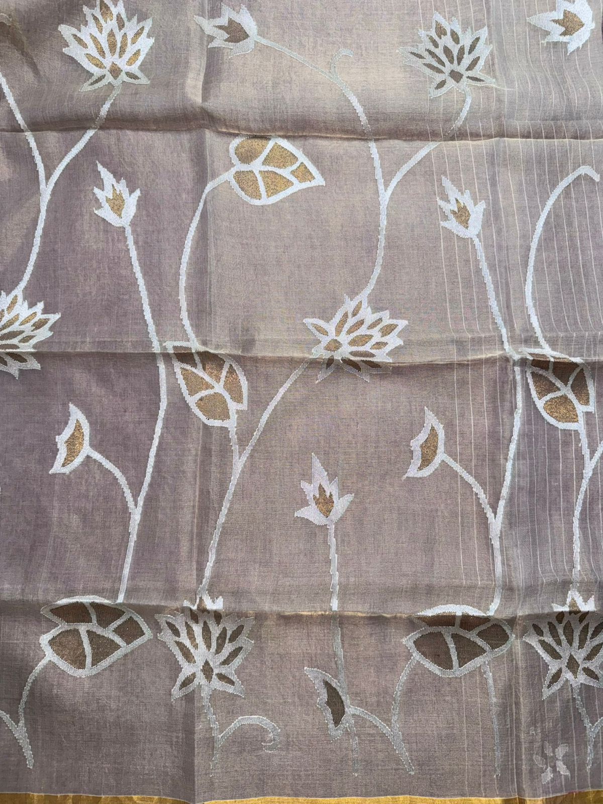 Cream Pure Jamdani Saree (Swara)