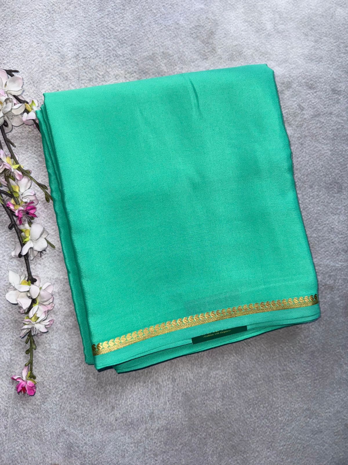 Green Pure Mysore Crepe Silk Saree 109