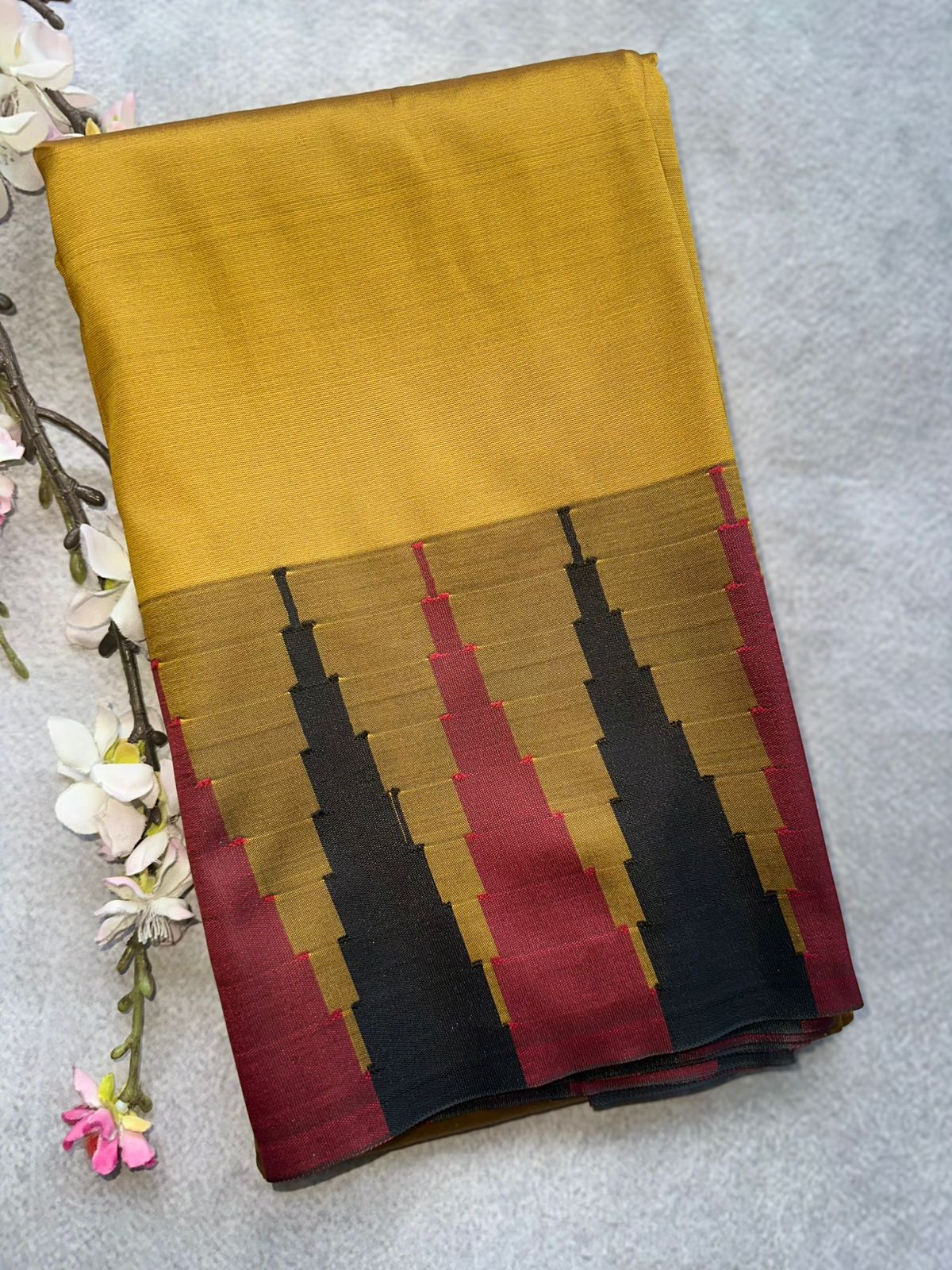 Mustard Semi Silk Saree 109