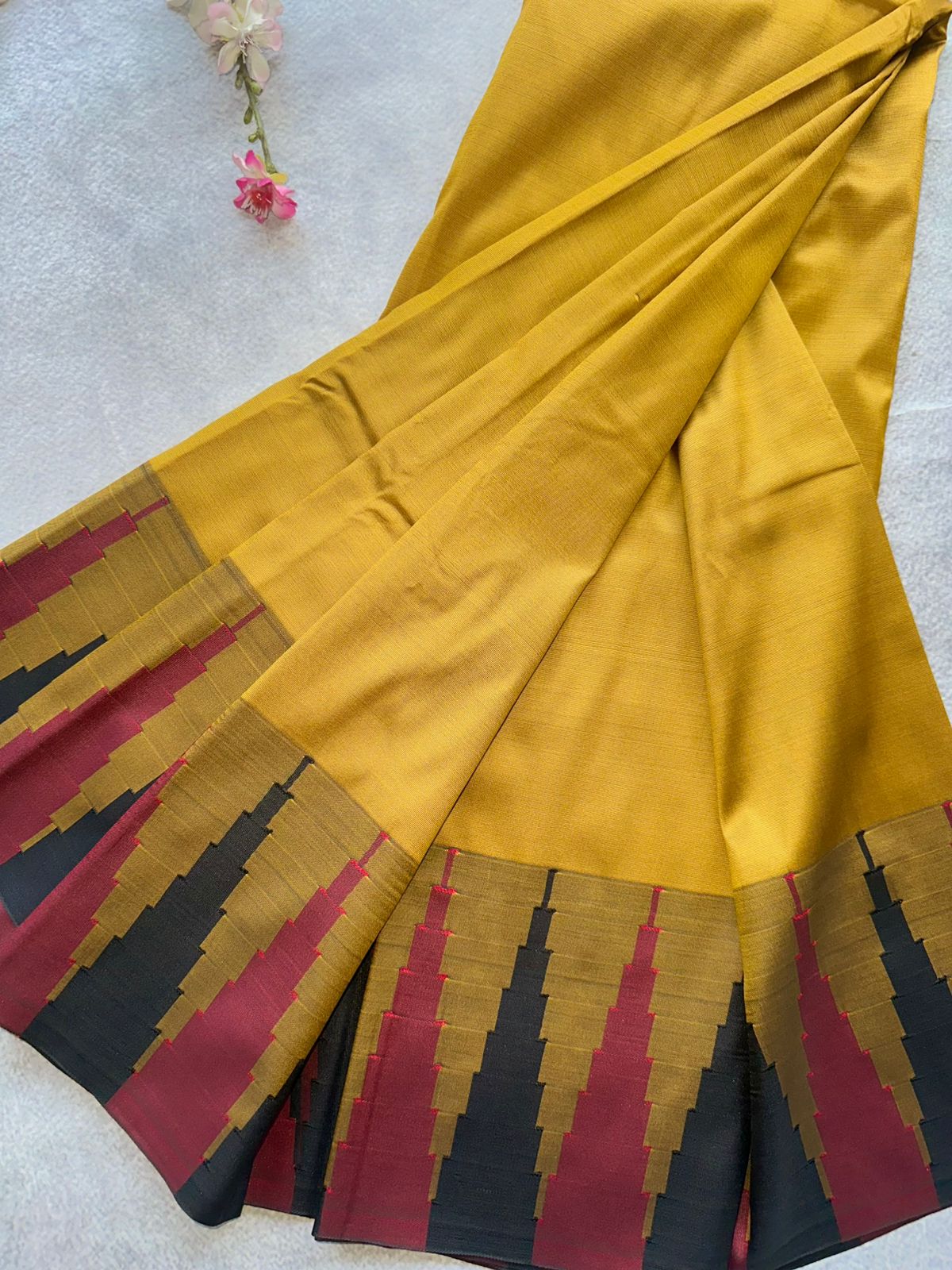 Mustard Semi Silk Saree 109