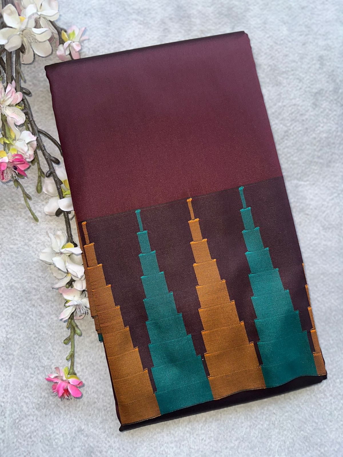 Maroon Semi Silk Saree 109