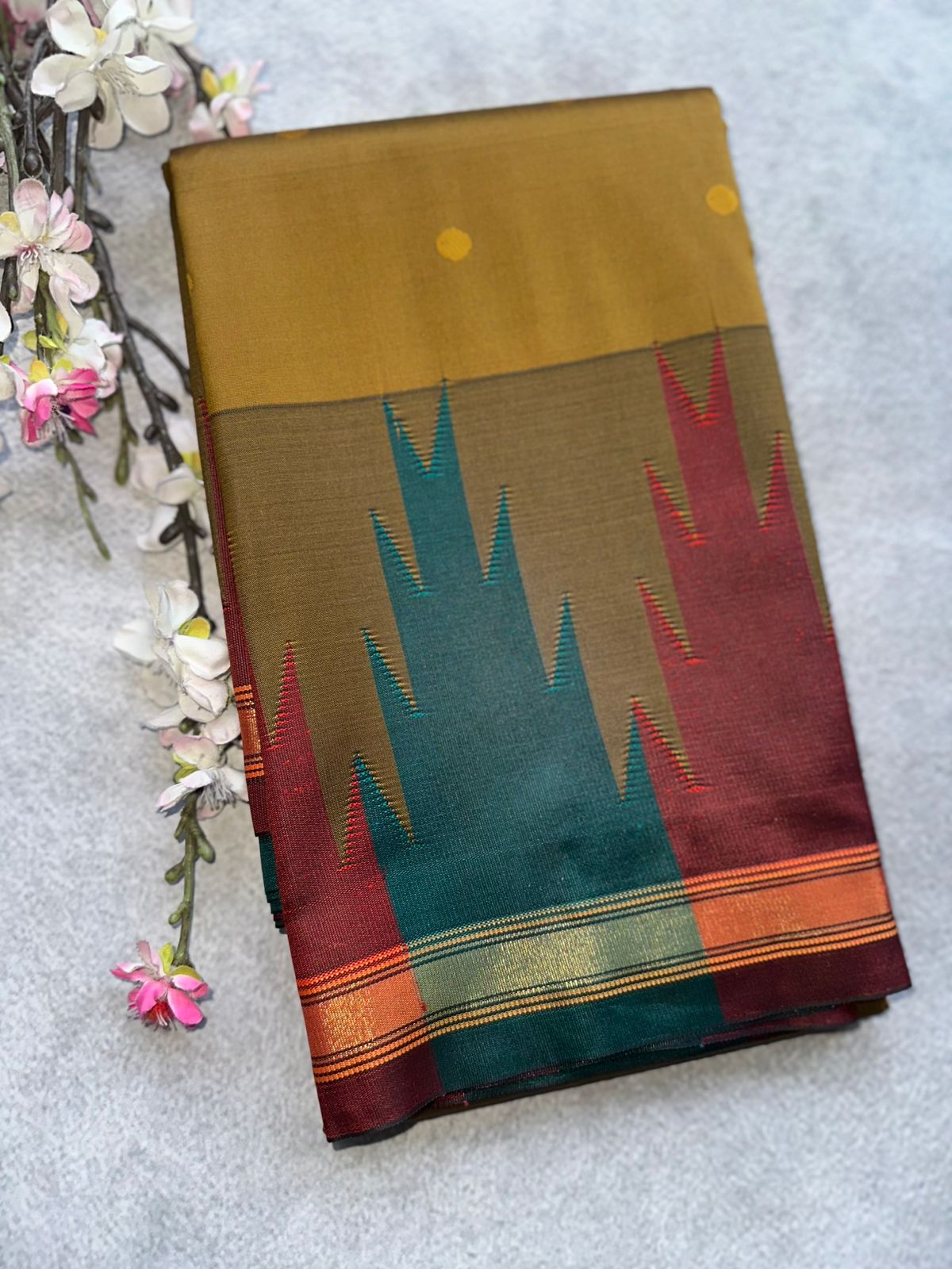 Mustard Semi Silk Saree 109