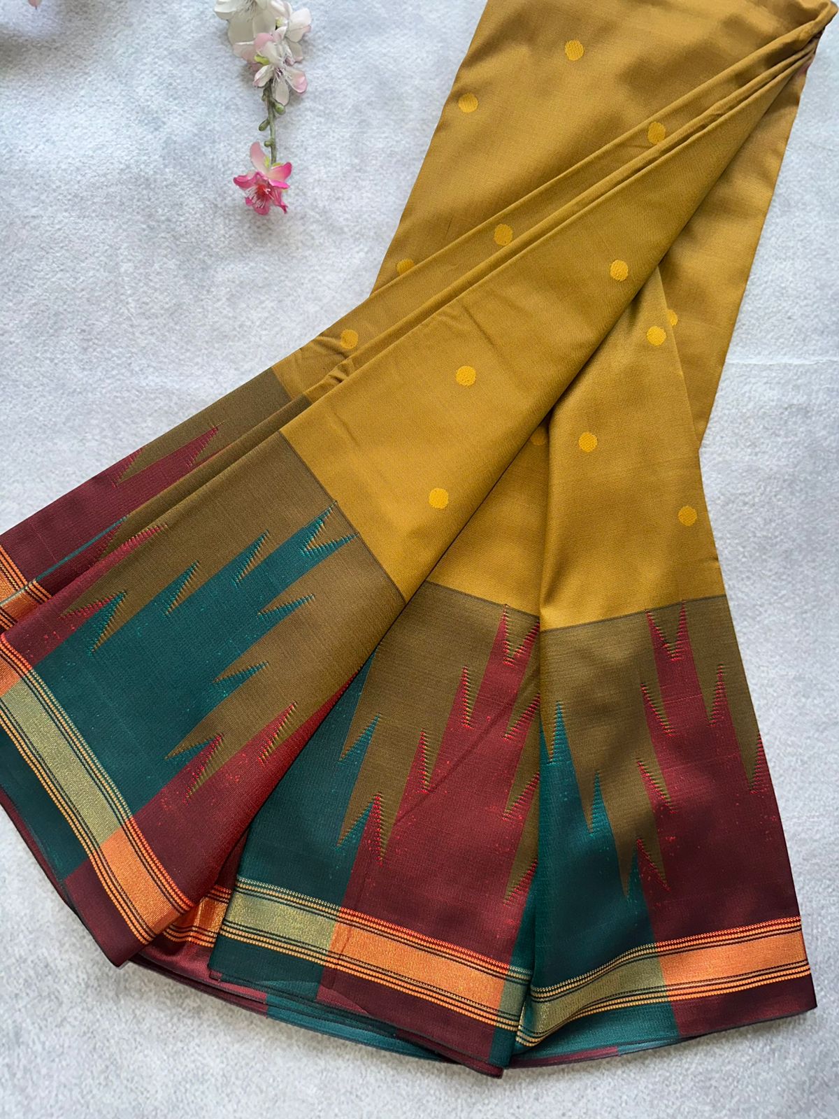 Mustard Semi Silk Saree 109