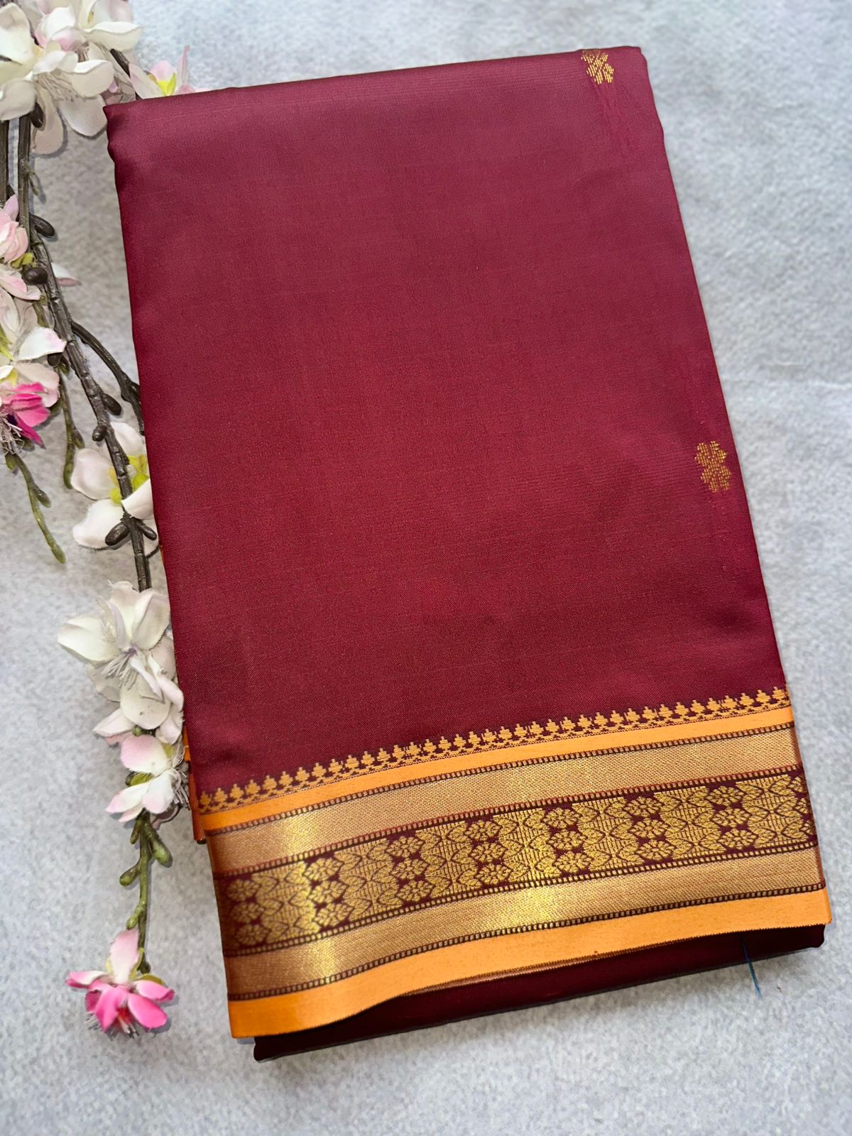 Maroon Semi Silk Saree 109