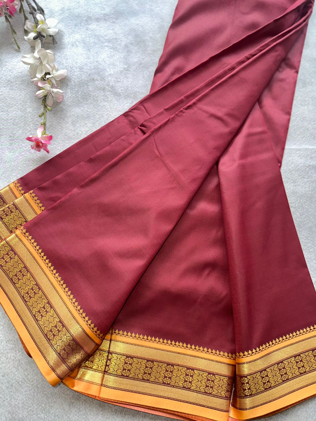 Maroon Semi Silk Saree 109