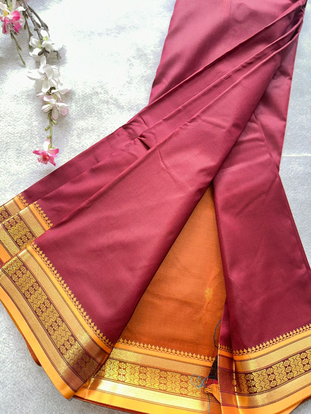 Maroon Semi Silk Saree 109