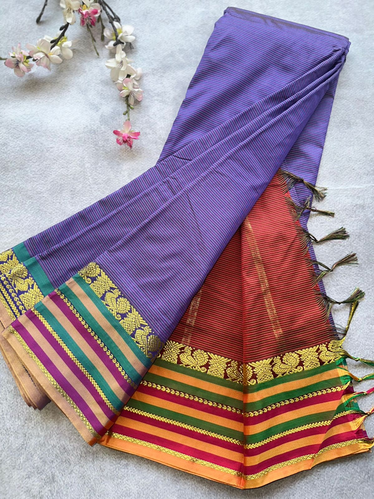 Purple Semi Silk Saree 109