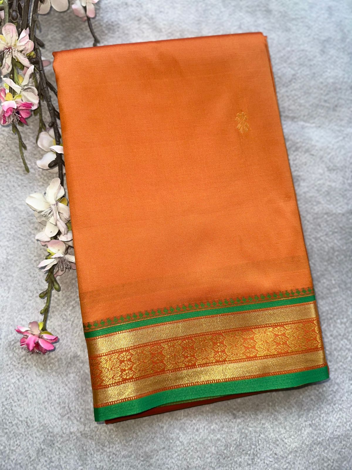 Orange Semi Silk Saree 109