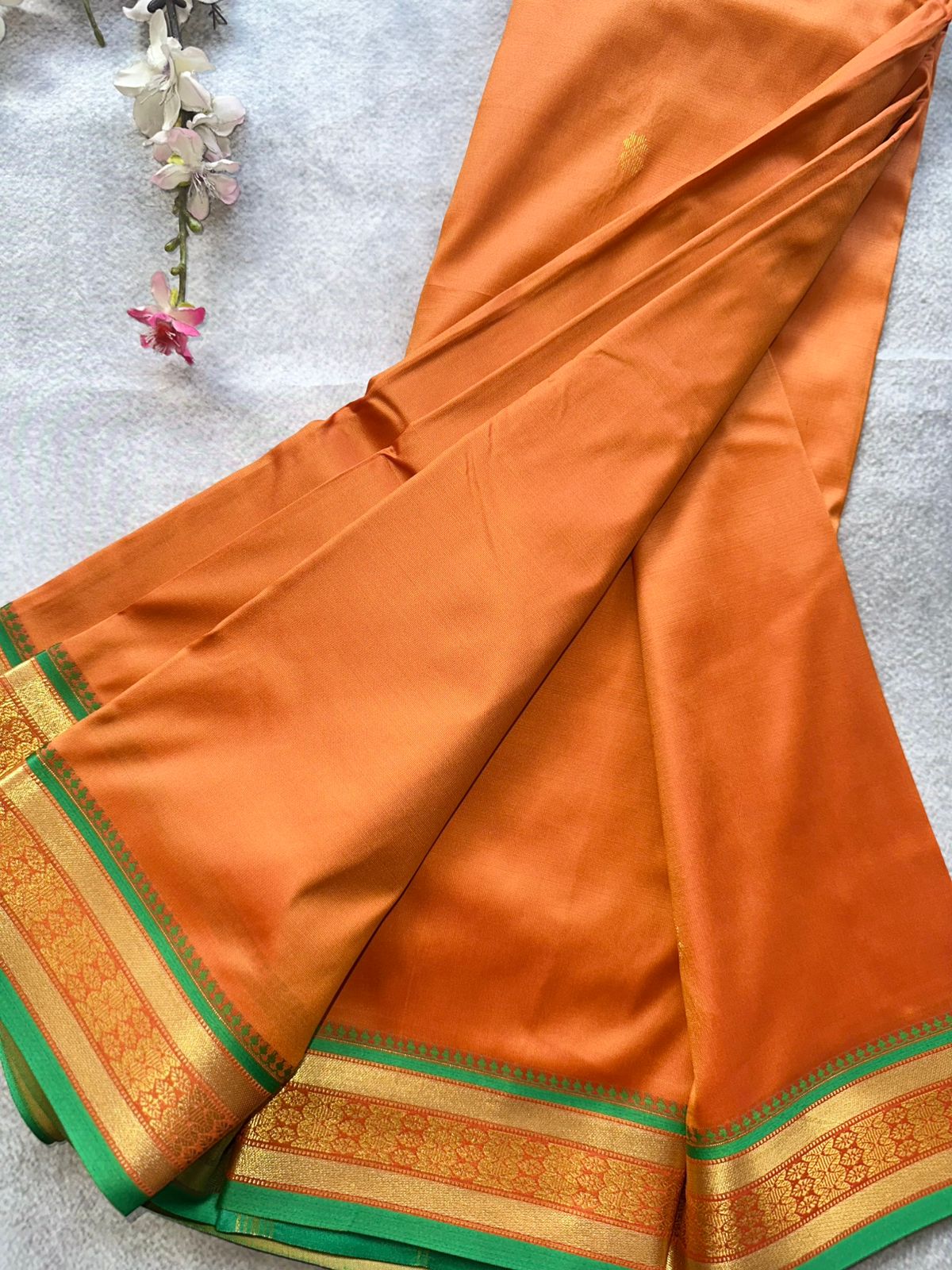 Orange Semi Silk Saree 109