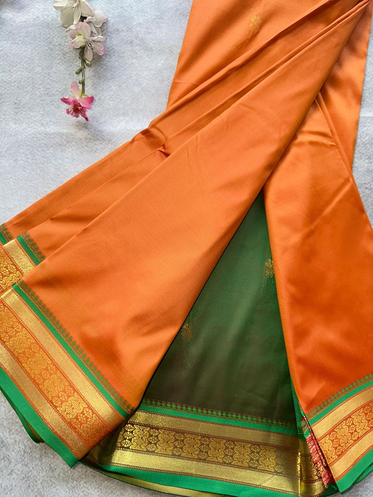 Orange Semi Silk Saree 109
