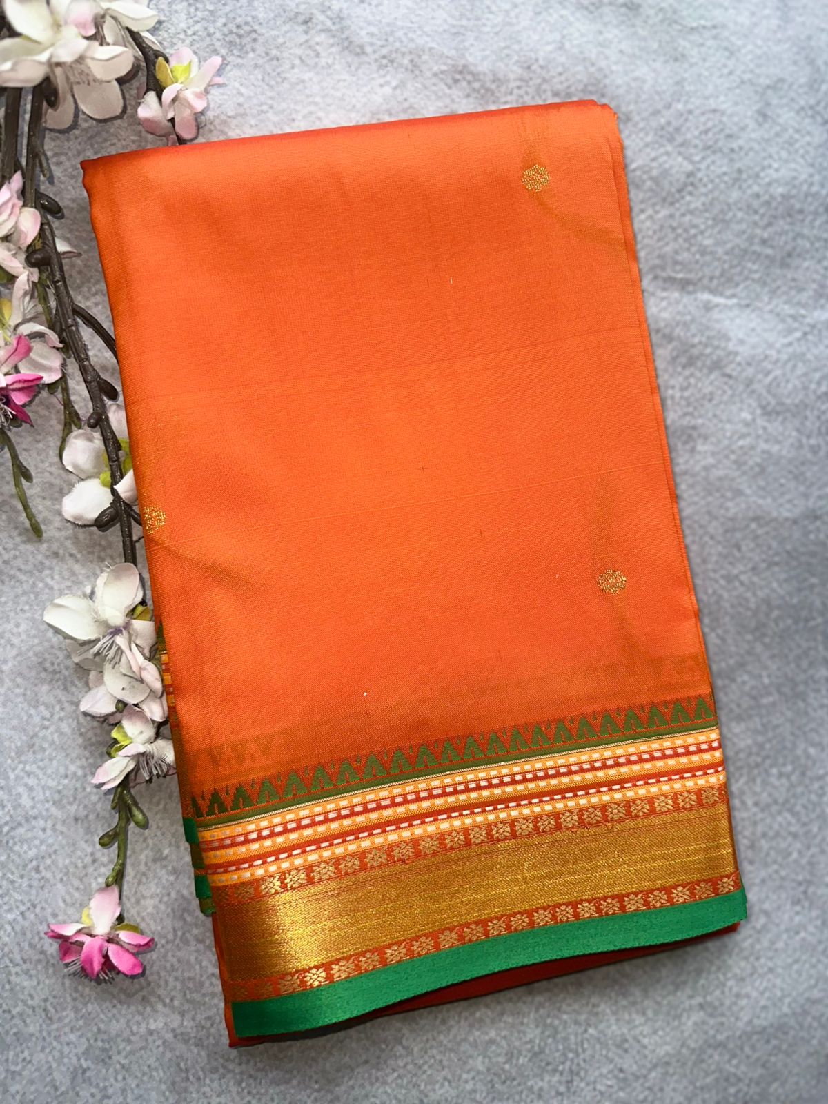 Orange Semi Silk Saree 109